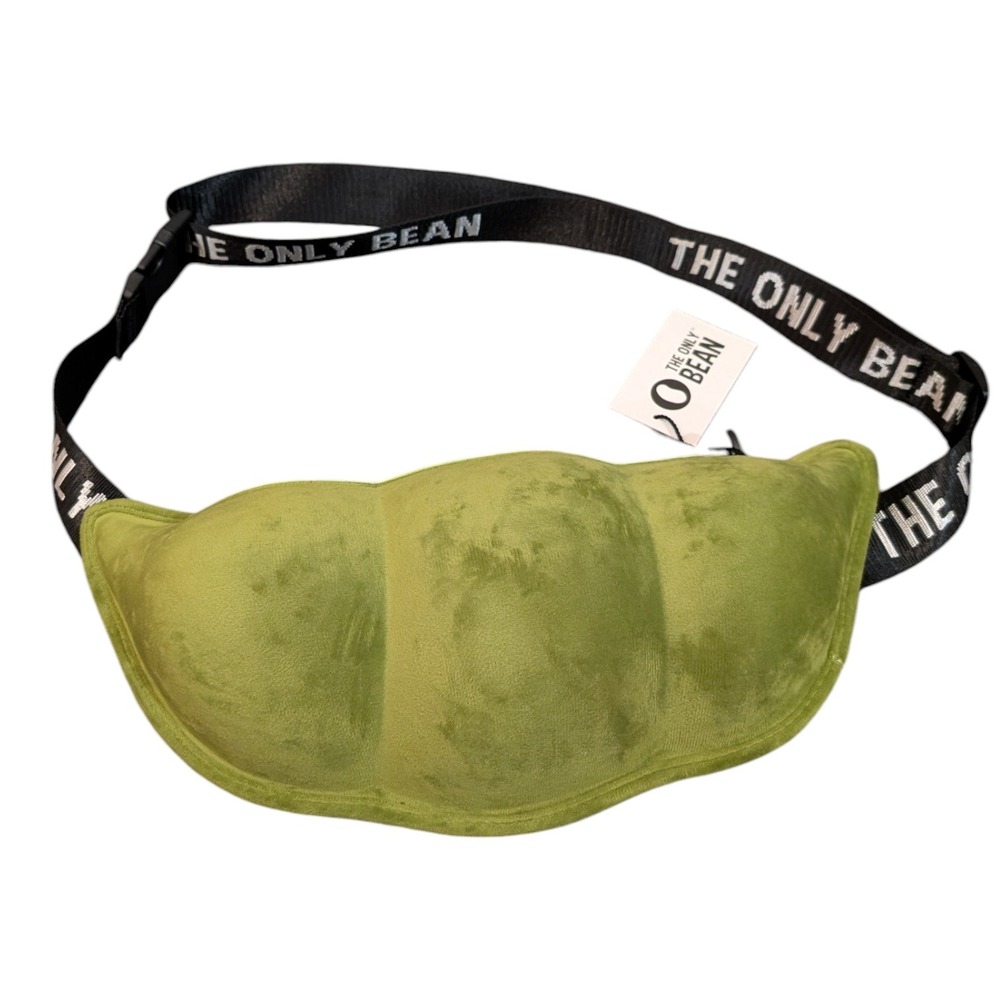 The Only Bean Edamame Plush Fanny Pack Green Soy Bean Waist Bag NWT